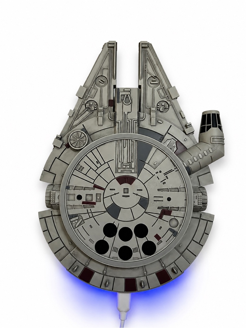 Star Wars Millennium Falcon Wireless Phone Charger- Gray/Blue Light - Picture 3 of 4